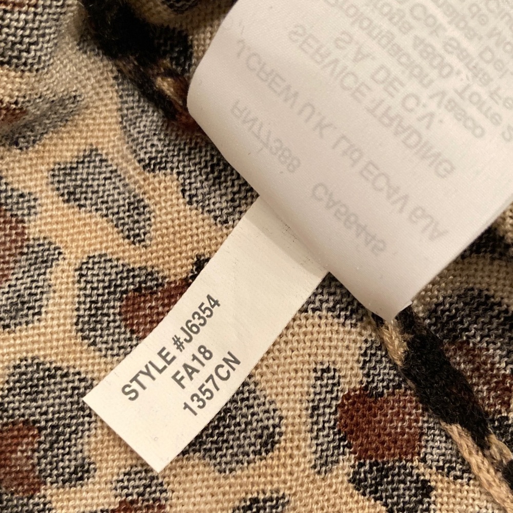 J. Crew 100% merino Leopard Print Long Sleeve Top L - Picture 11 of 14